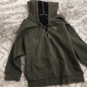 Puma olive green sweater
